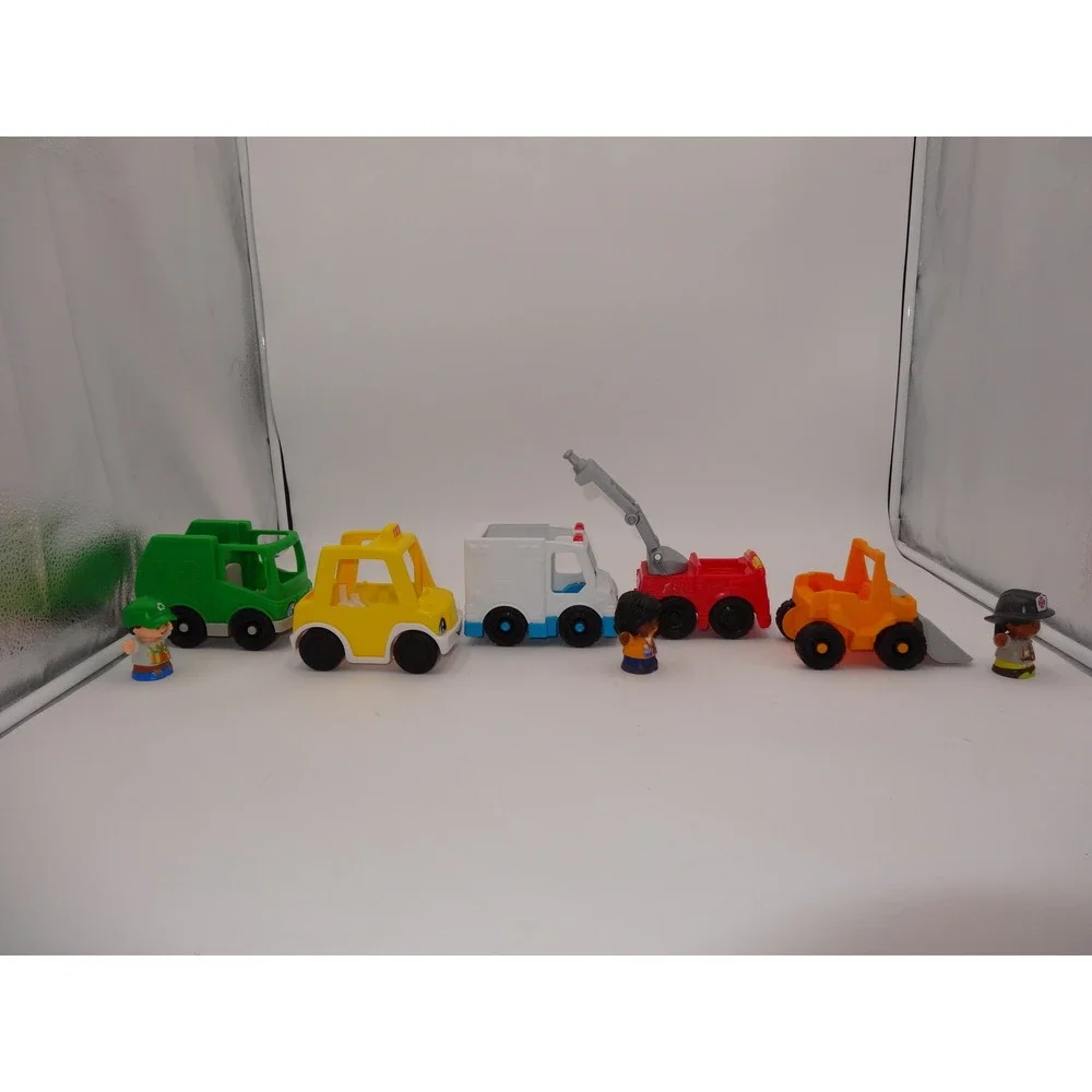 Fisher Price Little People Vehicle Lot of 5 Cars and 3 Figures Multi